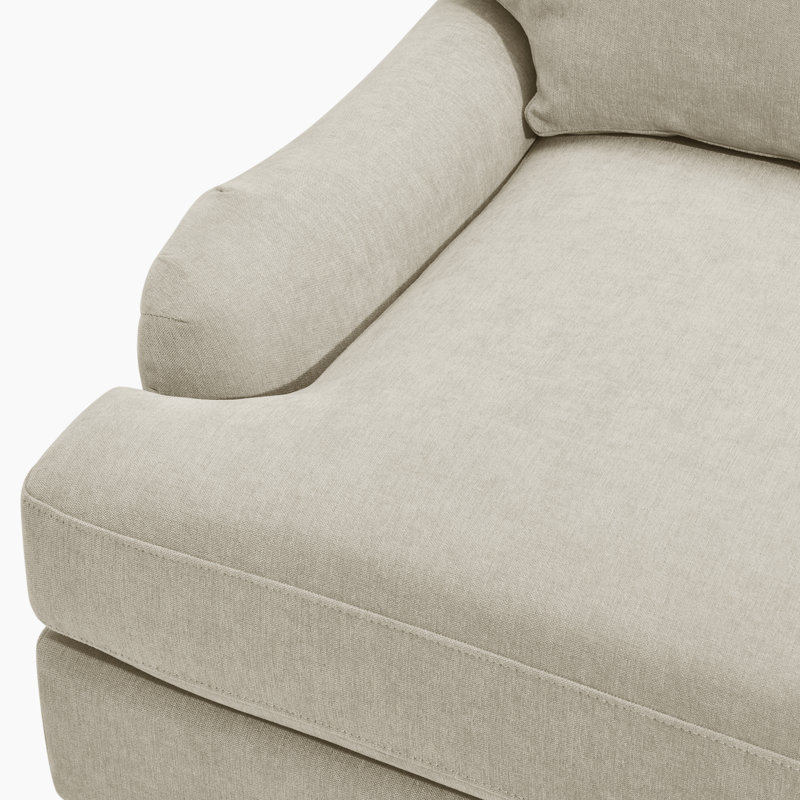 Bernard Upholstered Fabric 2 Seater / 3 Seater Sofa With Rubberwood Legs, Beige Chenille, 2