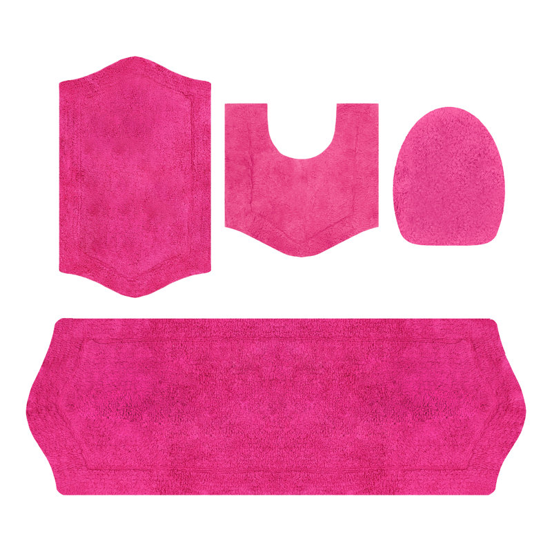 Ensemble de tapis de bain 4 pièces avec couvercle Waterford, séchage rapide, tapis lavables à la machine, absorbant