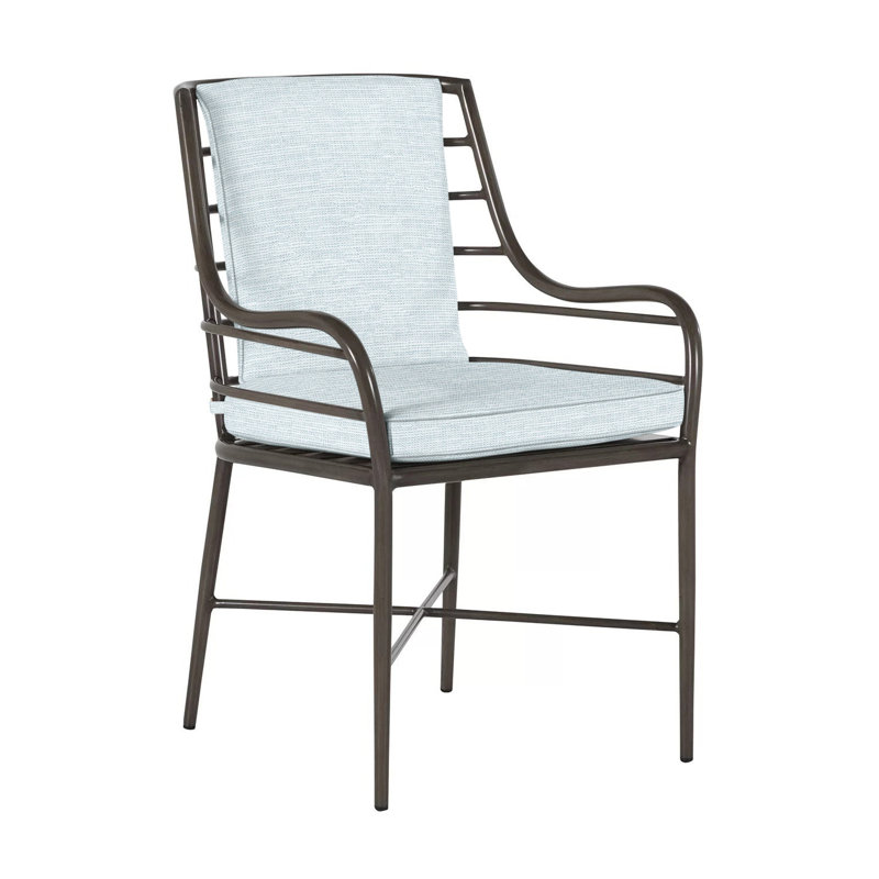 Carmel Patio Dining Armchair with Cushions, Welt, Paper Sky