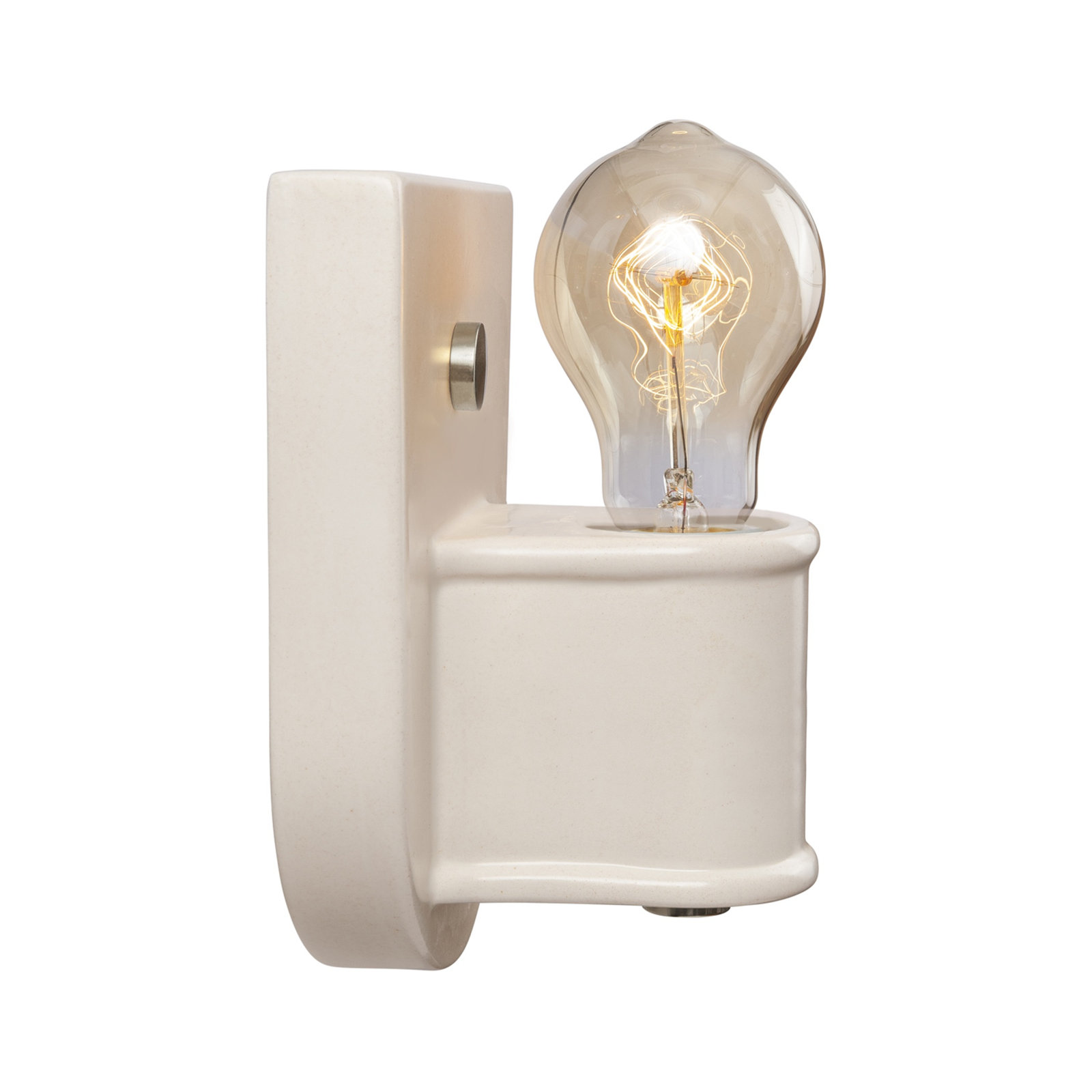 Amboise Single Light Dimmable Ceramic Sconce, Matte White Brass, Brushed Nickel