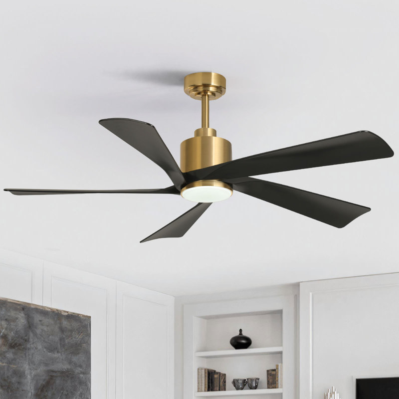 Karlena 52" ABS Blades Ceiling Fan with Light, Remote, Reversible DC Motor, 6-Speed, 3-Color Dimmable, Timer & Memory