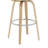 Wessels 40 In. H Swivel Bar Height Vintage Taupe Round Back Wood Bar Stool With Faux Leather Seat-125262712-125262713