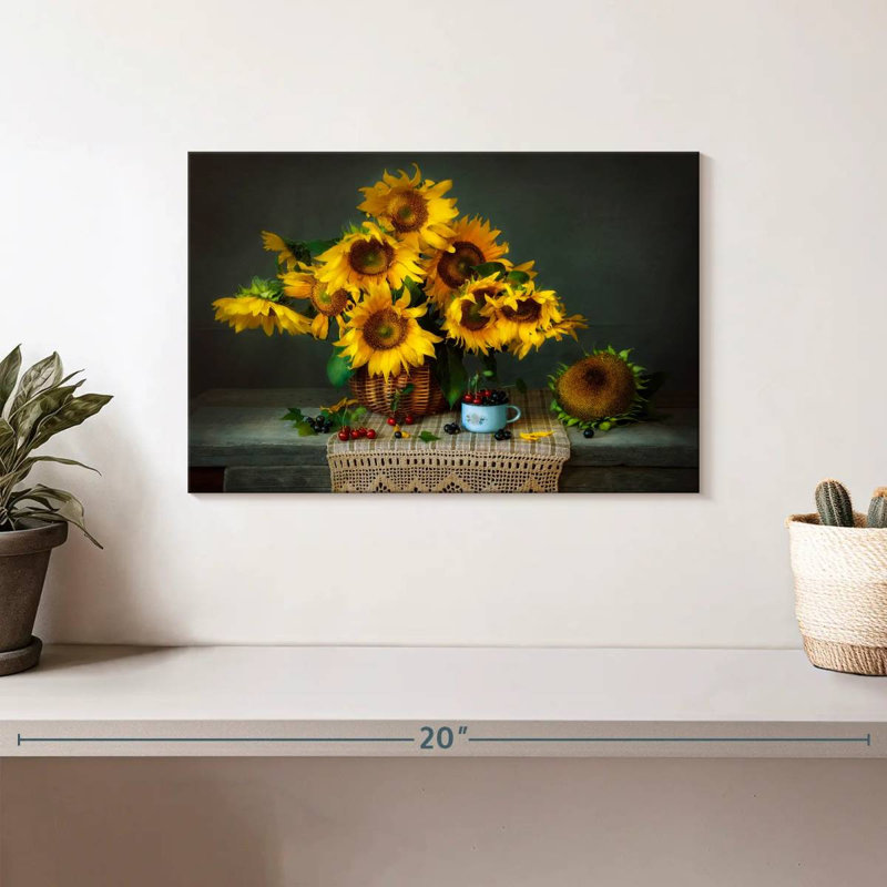 Harnek tournesols rustiques et cerises, H 8 po x l 12 po