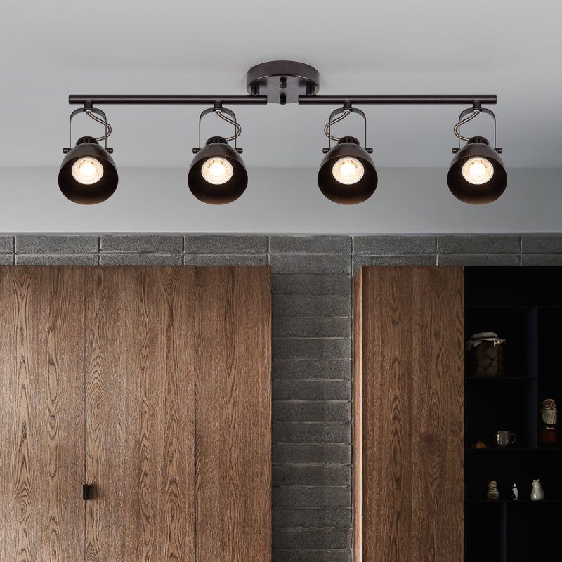 28.35'' 4 -Light Linear Track Kit Bulb Replaceable LED Ceiling Spotlight with 4 8W GU10 Bulbs 3000K