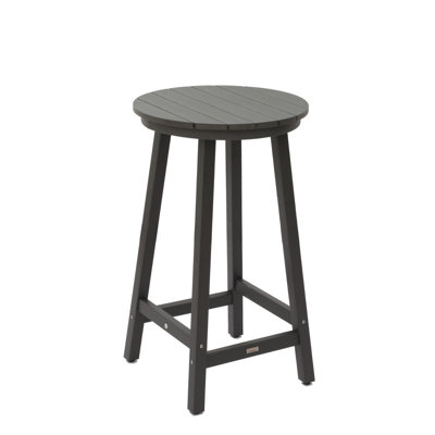 Table de bar grise pour le patio, table de bar pour l'extérieur avec aspect grain de bois, table de pub haute résistance aux rayons UV et aux intempéries pour terrasse et bord de piscine