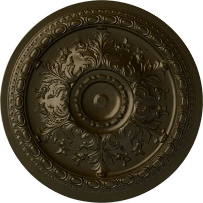 Endurathane Oslo Ceiling Medallion, 38 3/8"OD x 2 7/8"P (Fits Canopies up to 7 5/8"), Hand-Painted Green Gold Finish