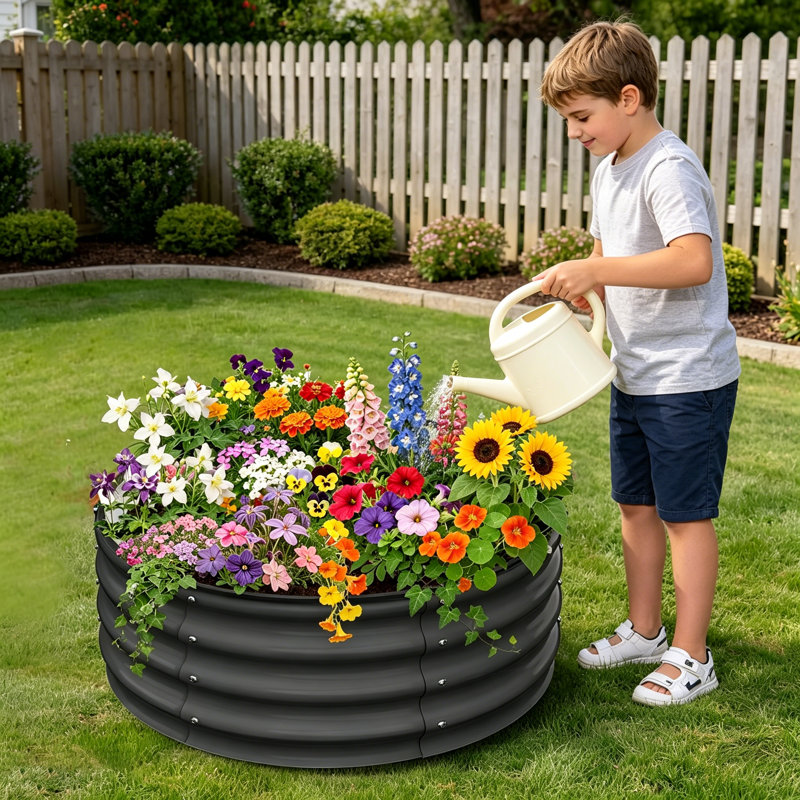 Metal Raised Garden Bed, 30.5cm H x 61cm W x 61cm D