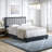 Pisa Velvet Upholstered Platform Bed Frame with Adjustable Headboard, Solid Wood Beam Support System, No Box Spring Required-2110187613-2110187612
