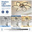 Ventilateur de plafond encastré discret de 30 po à motif floral noir avec télécommande et éclairage
