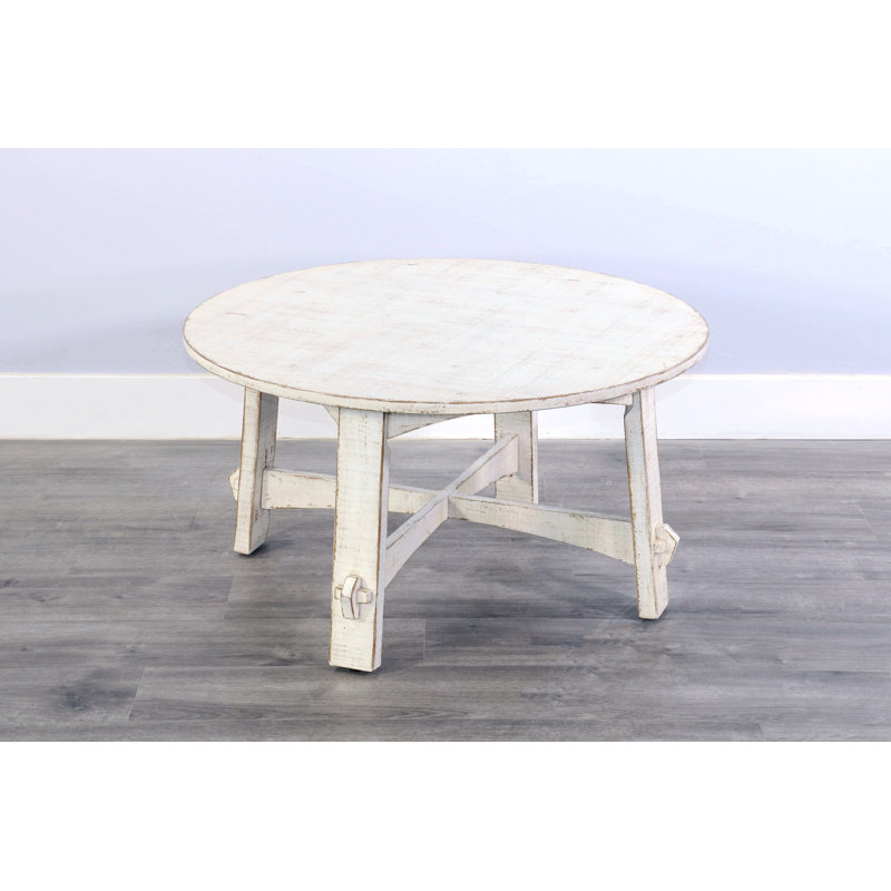 Solid Wood Single Coffee Table, White