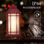 13.4 Inch Red Christmas Lantern With 6 Hour Timer & Flickering Flame,decorative Lantern,christmas Decor