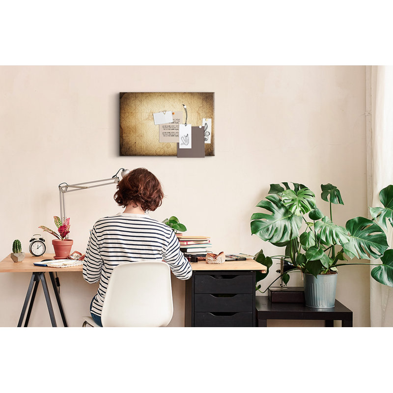Wall Mounted bulletin board print decorative wall message pin boards home office corkboard Vintage map