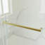 Porte de douche coulissante double sans cadre 55-59W x 72H Or brossé verre trempé 8mm avec revêtement Nano Poignée ronde