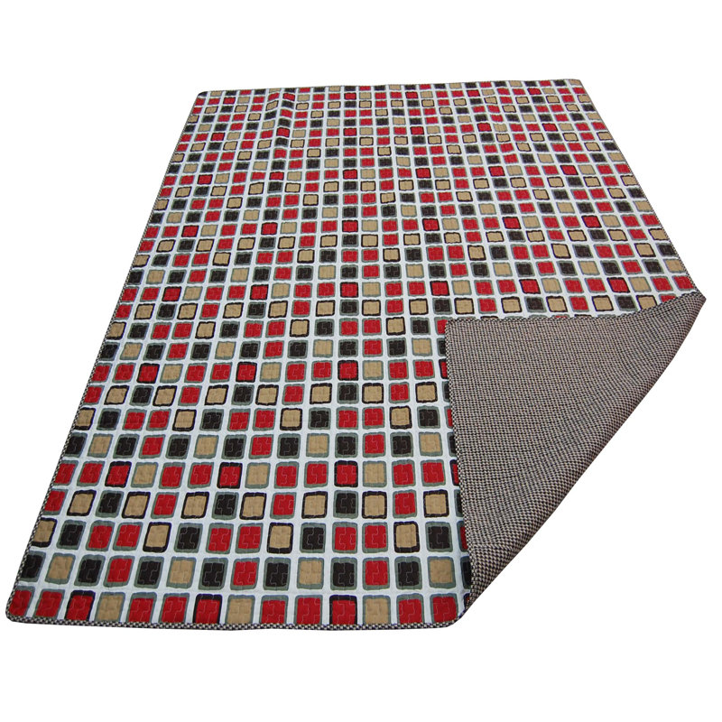 Houndstooth Quilted Geometric Shapes Quilt, Full Quilt