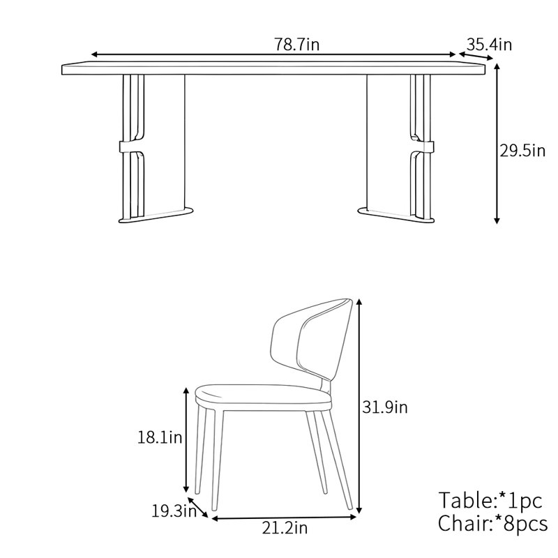 Ensemble de table de salle à manger haut de gamme de style français, Gris