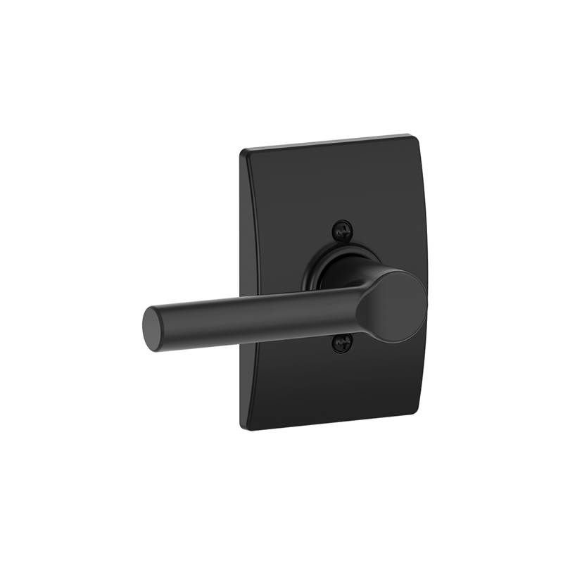 Broadway Lever with Century Trim Non-Turning Lock, Matte Black