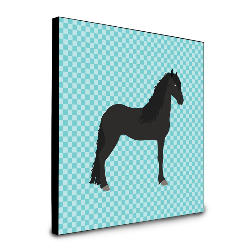 « friesian cheval check », art encadré Bocca, bleu