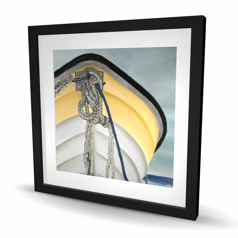 «The Yellow Boat - Coastal Marine», reproduction encadrée
