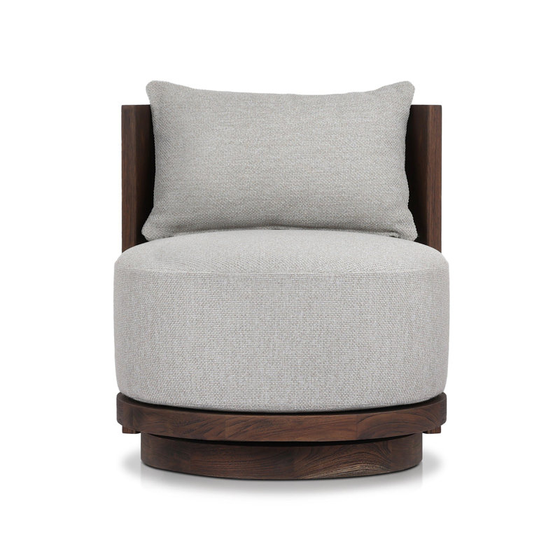 OZZY Outdoor Teak Swivel Armless