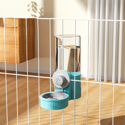 Cats suspendus pour chien buvant des animaux buvant des fournitures pour cages suspendues bol automatique, 7,87 x 3,34 x 5 po, bleu