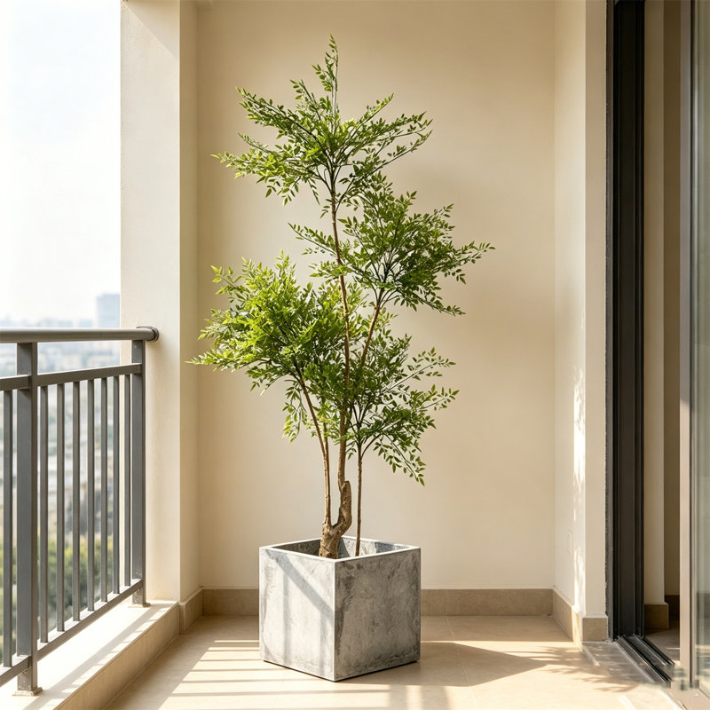 Plantes artificielles réalistes pour la décoration intérieure, Gris