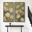 Textures de pivoines impressionnistes texturées en vert pastel - ensemble de 2 reproductions d'art encadrées sur toile 60 po x 20 po x 2 pièces, 60 po x 30 po x 2 pièces-1099523734-1099765570