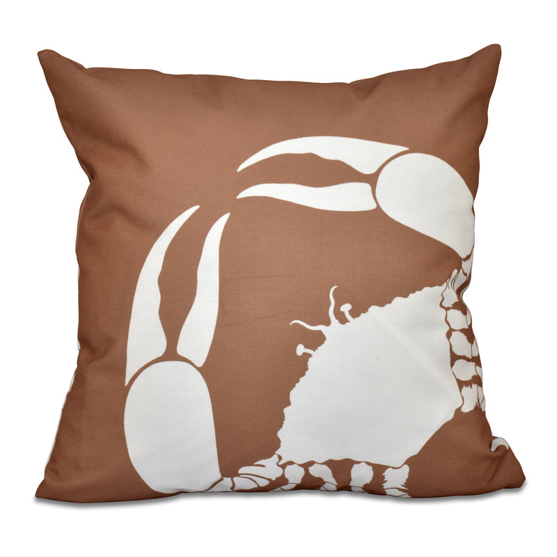 Beach Vacation Reversible Throw Pillow, 18" H x 18" W, Brown