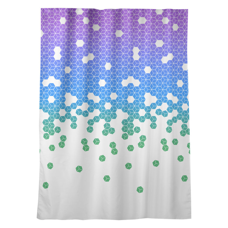 Avicia Room Darkening Curtain Single Panel, Peacock/White