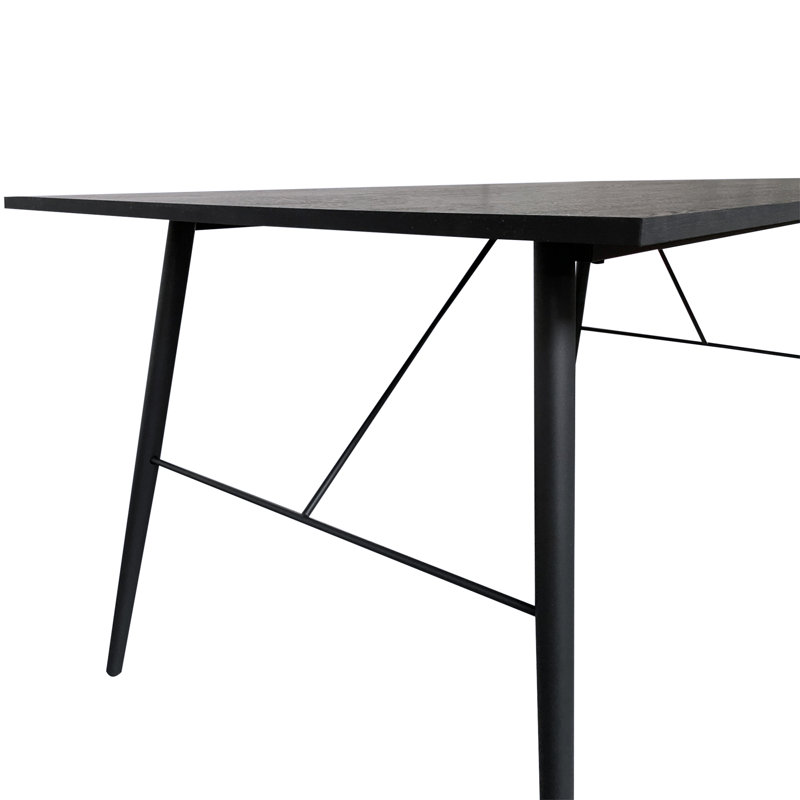Arrowood Metal Base Dining Table, Black Ash