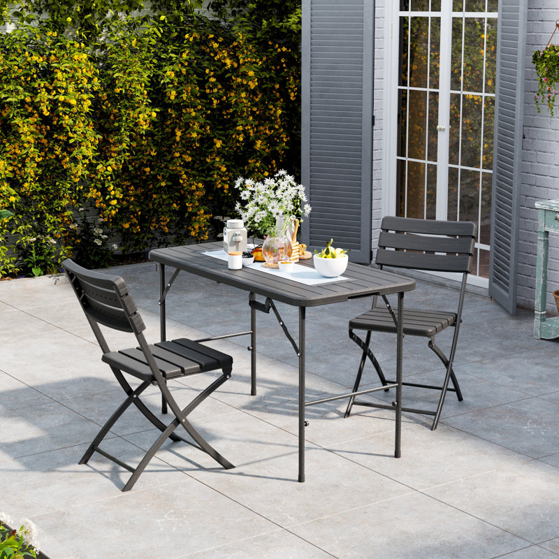 Maivish 2 - Person Patio Dining Set with Extendable Rectangular Table