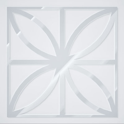 Swansea Decorative Fretwork Acrylic Wall Panels, Large, 23 3/8"W x 23 3/8"H x 1/8"T, White