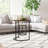 Nesting Tables Set of 3, Stackable Round Coffee Tables, Rustic Brown