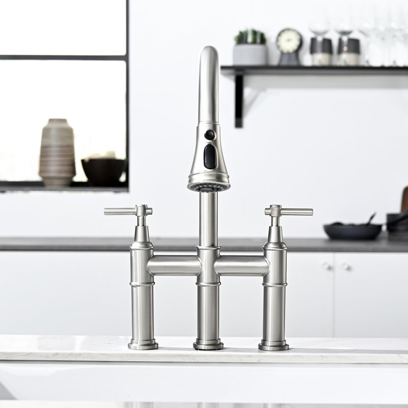 Robinet de cuisine multifonctionnel en acier inoxydable avec douchette rétractable pour cuisines spacieuses