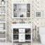 Meuble-lavabo simple autoportant moderne avec armoire à miroir et rangement spacieux Dianely-1180623583
