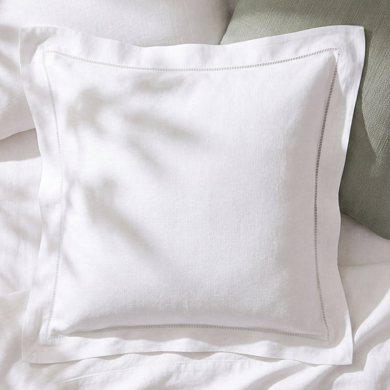 Aubria Linen Sham, Euro, White