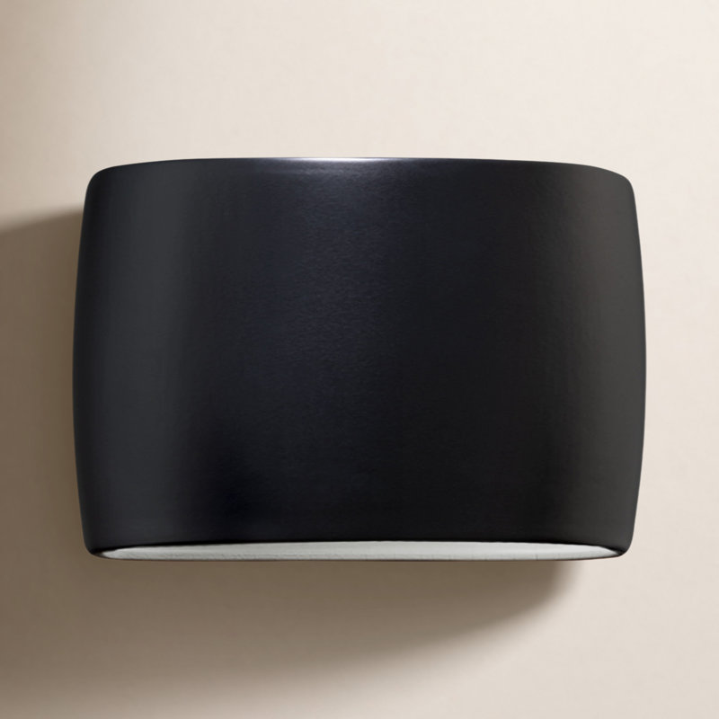 Logan Ceramic Outdoor Light, Carbon Matte Black, 9.75" H x 16" W x 4" D, Incandescent