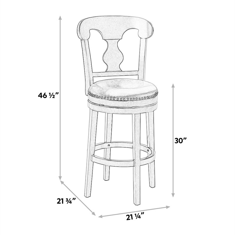 Claxton Swivel Upholstered Faux Leather Counter Stool, Walnut