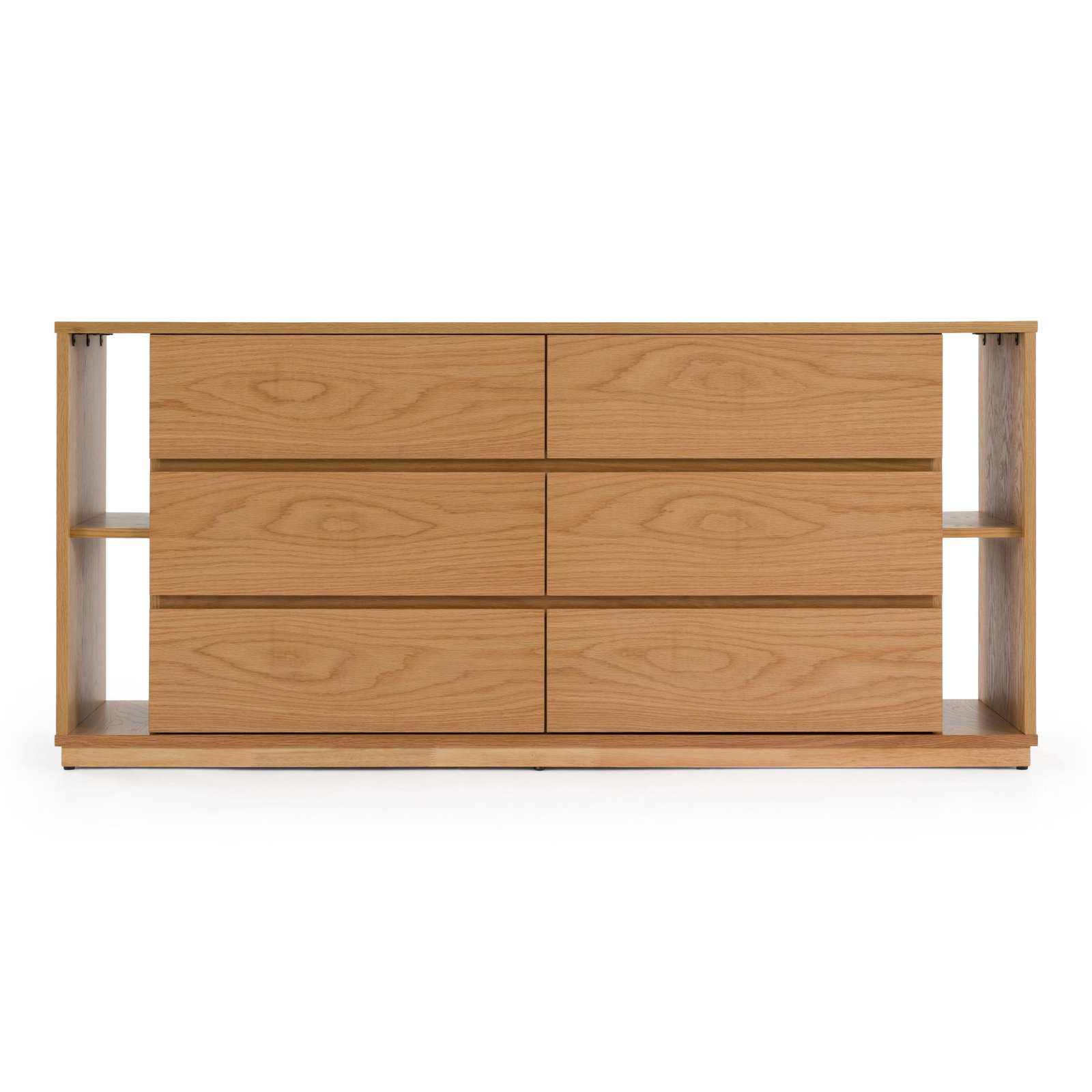Amalie 6 Drawer 63'' W Double Dresser, Natural Oak