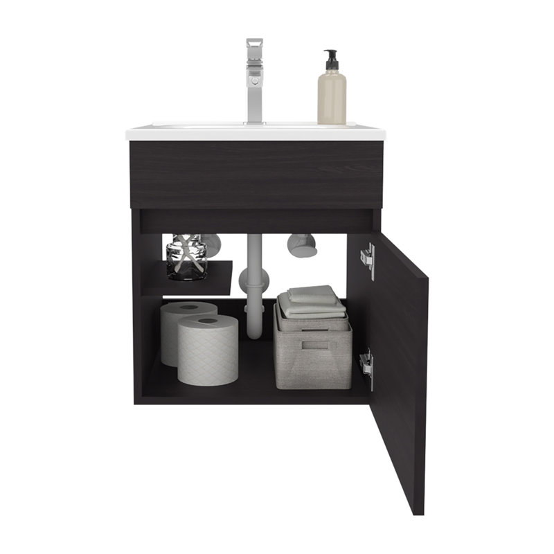 Meuble-lavabo, salle de bain (SANS ROBINET INCLUS), Black