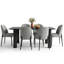 Ensemble de table de salle à manger 7 pièces avec chaises rembourrées et pieds en métal-339953035