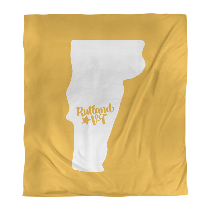 Housse de couette réversible simple rutland vermont, Housse de couette simple TG, Jaune, Microfibre