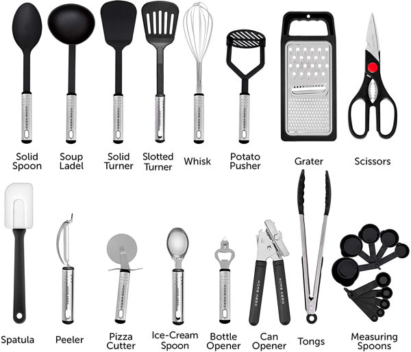 Home Hero Kitchen Utensil Set - Nylon Cooking Utensils - Kitchen Utensils  with Spatula - Kitchen Gadgets Cookware Set - Kitchen
