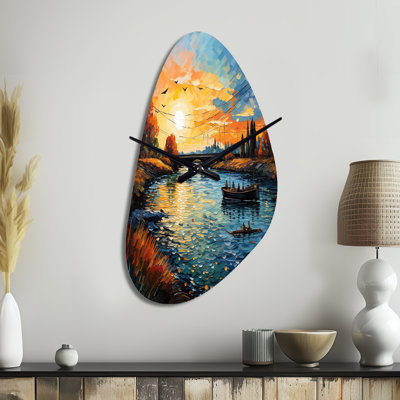 Horloge murale asymétrique en métal Vangogh