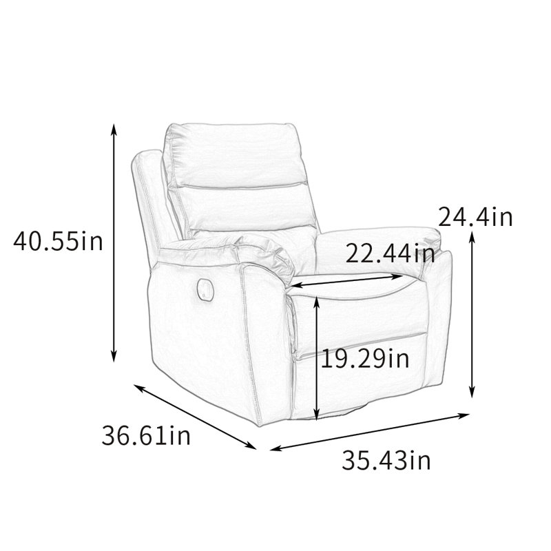 Fauteuil inclinable fonctionnel en cuir artificiel Home Casual, Beige gris