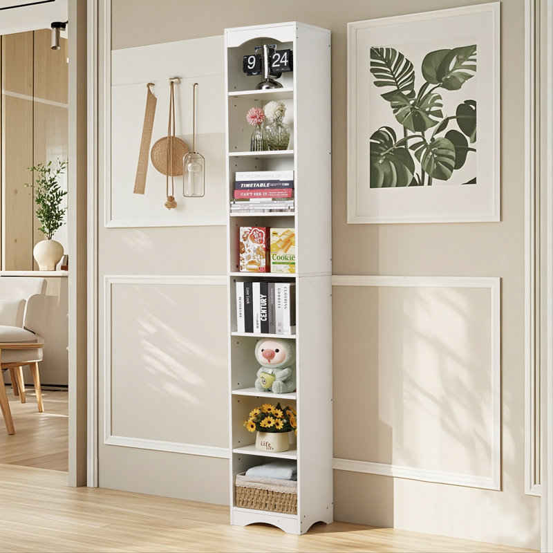 70.9 Inch Tall Narrow Bookcase 8 Tier Cube Display Shelf Storage Organizer