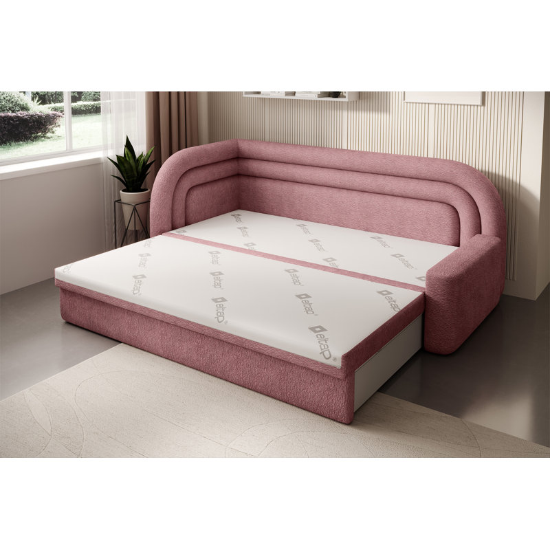 Atty 2 Seater Sofa Bed, Pink