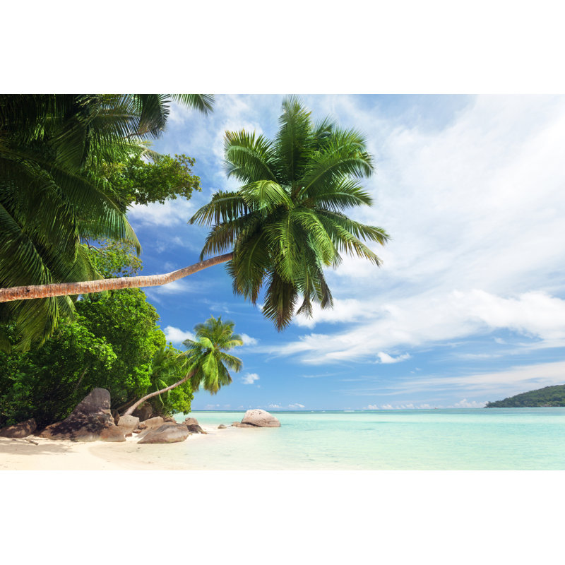 Beach on Mahe Island 1 Piece Wrapped Canvas Wall Art, 20cm H x 30cm W x 3.8cm D