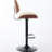 Adjustable Height Walnut Bar Stools, 360 Swivel, Black Leather Upholstered, Stable Base For Kitchen/Dining/Cafe, Beige Ergonomic & Upholstery, Height, Kitchen Island/Dining Room/Cafe, Mid Century