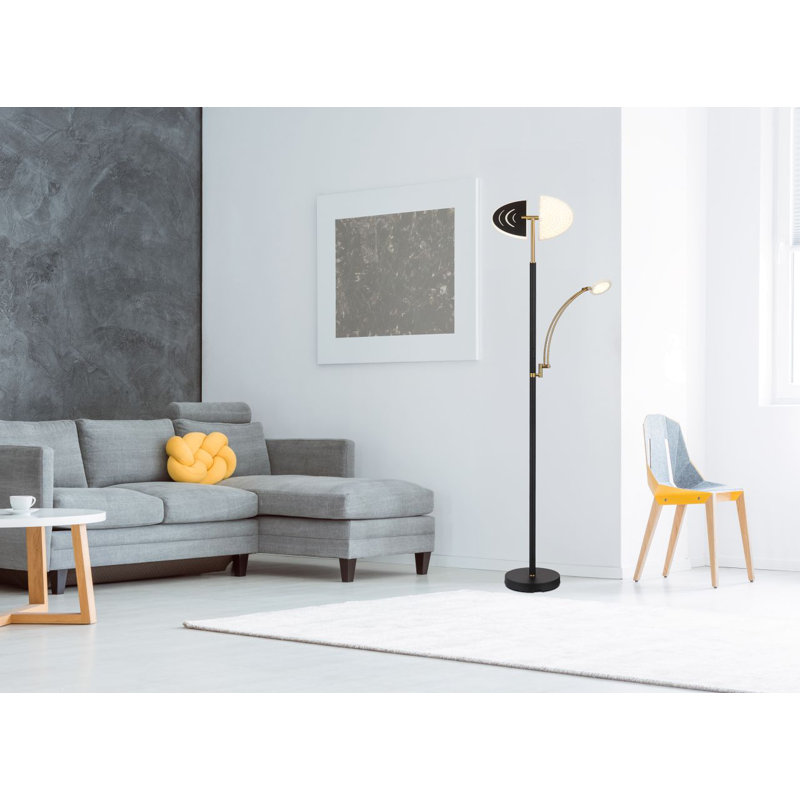 Bandani LED Torchiere Floor Lamp, Nickel