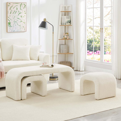 Ensemble de 3 tabourets en forme de U modernes pour une utilisation multifonctionnelle dans le vestibule, la chambre à coucher et le salon